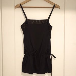 Express Black Silk Embellished Camisole Tank Top